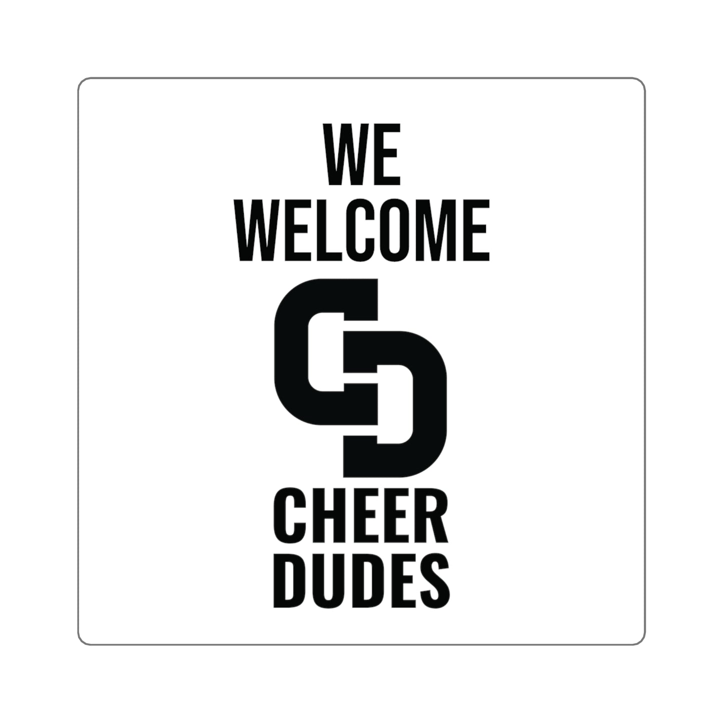 Large square sticker (white)